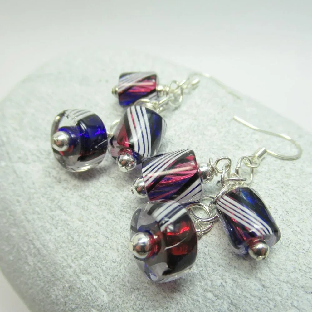 Cane Glass dangle earrings
